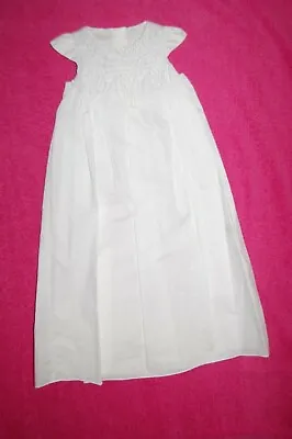 £27.50 • Buy M&S 100% Cotton Christening Robe Baptism Gown White Age 0-3 Months BNWT