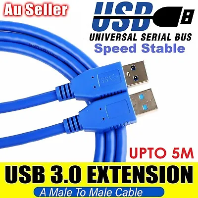 NEW High Speed USB 3.0 A Male To A Male Connection Cord Data Extension Cable AUS • $10.99