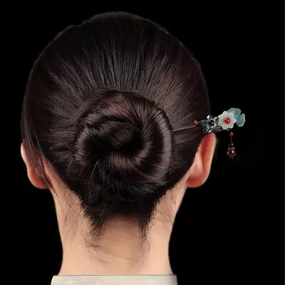 Imitation Jade Girls Hanfu Headdress Hair Fork Hair Chopsticks Wooden Hairpin • $5.93