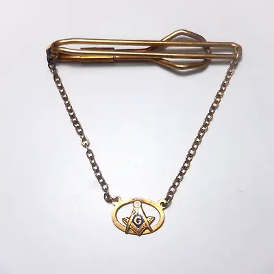 Masonic Freemasons Wide Tie Bar Clasp Clip • $8