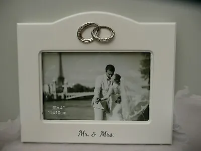 NEW Boxed SHUDEHILL Wedding Gift Photo Frame Mr Mrs WHITE Wooden Wood Picture • £6.99