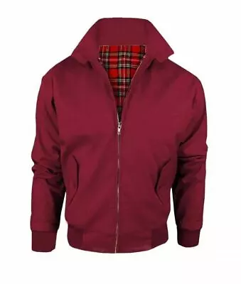 £2.50 • Buy Men's Burgundy Harrington Jacket  Zip Retro Bomber MOD 1970's Vintage Jacket