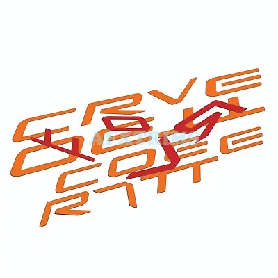 Orange Raised 1/16  Logo Letters For C5 Corvette 96-2004 Front & Back Us Made • $19