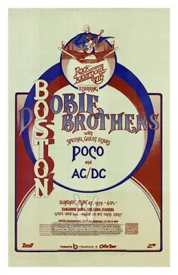 $16.99 • Buy ROCK SUPER BOWL 1979 CONCERT POSTER 11x17 CLASSIC AC/DC BOSTON DOOBIE BROTHERS