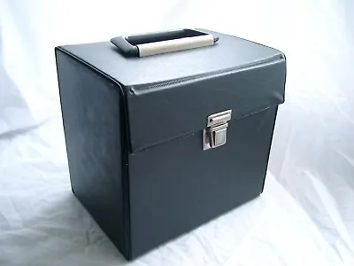 VINTAGE VINYL STORAGE CARRY CASE - 7  Singles 45's RPM Records - Black - B • £24.99