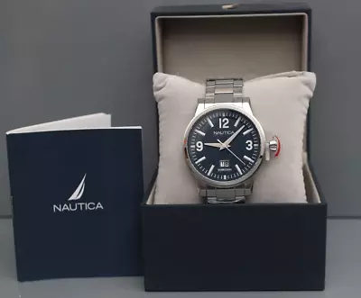 Luxury Nautica Men's Watch A18596G With Blue Dial & Stainless Steel Bracelet HIM • £99.99