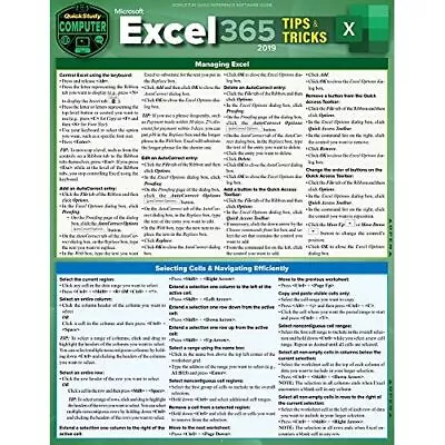 Microsoft Excel 365 Tips & Tricks - 2019 - Poster NEW Frye Curtis (a 01/11/2019 • £8.17