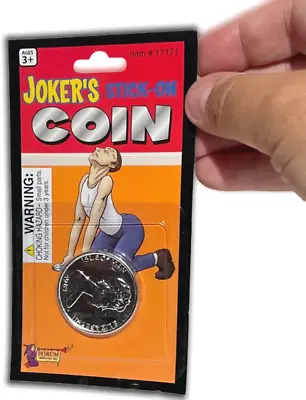 JOKER’S STICK ON COIN Fake Plastic Money Trick Gag Joke Prank Toy Gift Magic  • $7.89