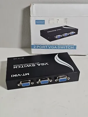 2 Port VGA SVGA Monitor Sharing Switch Box 2 In 1 Out For LCD PC TV Monitor • $5.95