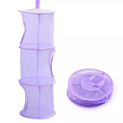£4.52 • Buy 3Tier Hanging Storage Bag Mesh Net Kids Toy Bedroom Bathroom Home Tidy Organizli