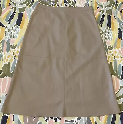 Stylish Faux Leather Skirt By M & S Autogaph Size 10 - Light Beige • £4.50
