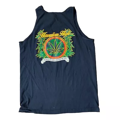 Hawaiian High Kona Gold Maui Wowie Mens Tank Top Large Black Ska Reggae Surf • $14.97