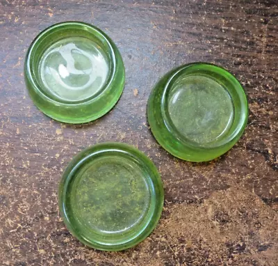 Vintage Green Uranium Glass Furniture Coasters Casters Furniture Glides • $19.95