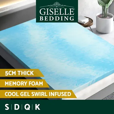 $111.95 • Buy Giselle Memory Foam Topper ALL SIZE Cool Gel Mattress Toppers W/ Bamboo Cover