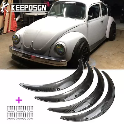 4X For VW Beetle Golf GTI 35  Fender Flares Arches Widebody Mudguard CARBON Look • $98.89