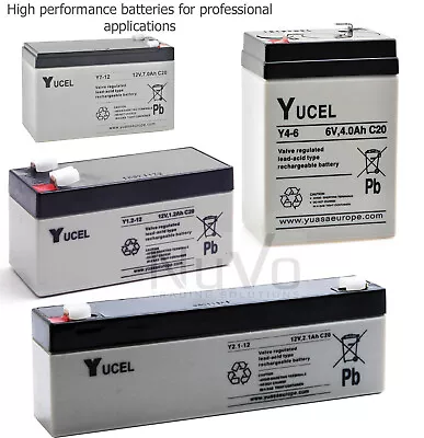 YUVOLT BY YUASA 6V / 12V RECHARGEABLE LEAD ACID BATTERIES 4Ah 1.2Ah 2.1Ah 7Ah • £9.99