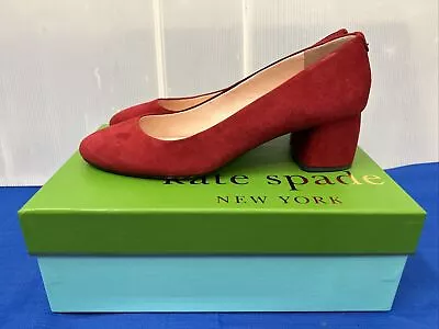 Kate Spade Shoes Beverly Ruby Red Suede Heeled Shoes 9M - Worn Once • $170