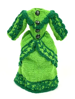 Vintage Doll Clothes For Barbie Friends Clone Crochet Knitted Green Dress • $24