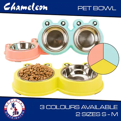 £5.45 • Buy Dog Puppy Bowls Stainless Double Cat Pet Animal Feeding Food Water 563 Sold