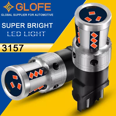GLOFE 2X LED Brake Tail Light Bulbs Canbus 3157 3757 Error Free Red Super Bright • $12.98