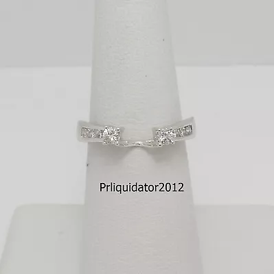 1/4CT Diamond Solitaire Wrap Guard Enhancer Wedding Band Ring 14K White Gold • $299.99