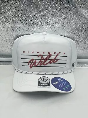 Minnesota Wild NHL '47 Brand White Script Hitch Rope Adjustable Snapback Hat • $38