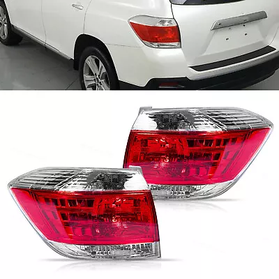 Red & Clear Lens Replacement Pair Tail Lights Lamps For 11-13 Toyota Highlander • $81.34