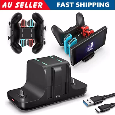 6 In1 Charging Dock Station Joy-Con Pro Controller Charger For Nintendo Switch A • $25.70