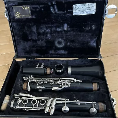 VITO RESO-TONE USA 26 1/2 T B Flt CLARINET W Vandoren B45 Mouthpiece & Hard Case • $49.99