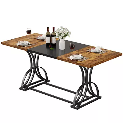 70.3  Wood Dining Table Rectangular Kitchen Table For 6 People Home Furniture • $145.99