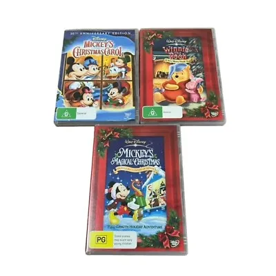 Disney Xmas DVD's Winnie The Pooh Mickeys Magical Xmas Mickeys Christmas Carol • $7.81