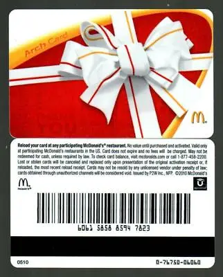 MCDONALD'S White Ribbon Bow 2010 Gift Card ( $0 )   • $2.50