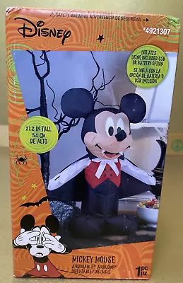 Disney Gemmy Airblown Inflatable Mickey Mouse Vampire Halloween Decor 22” New • $31.49