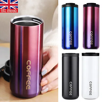 Thermal Travel Coffee Mug Cup Hot Warm Insulated Drinks Thermal Thermos Flask UK • £7.99