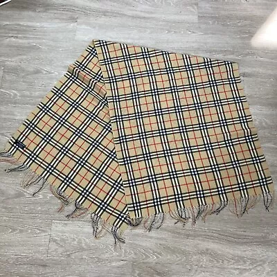 Vintage Burberry Scarf 80s 90s Huge Novacheck Designer Plaid Neck Head Wrap • $112.49