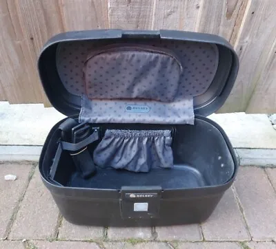Delsey Vanity Case Hard Black Plastic Carry Combination Lock Makeup Travel Bag • £24.99