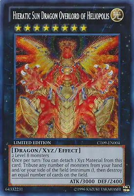 Yugioh Hieratic Sun Dragon Overlord Of Heliopolis Secret Rare Good Ct09-en004 • £2.99