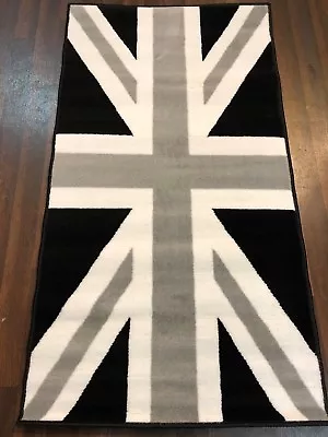  New Mats/rugs Novelty Design 80cmx150cm Bargain Black/silver/white Union Jack  • £19.99