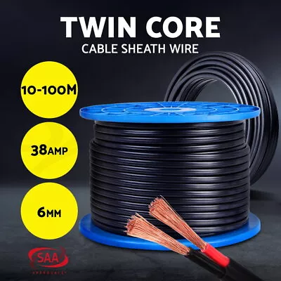 6MM Electrical Cable Electric Twin Core Extension Wire Caravan 450V 2 Sheath • $41.95