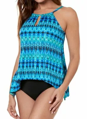 Miraclesuit DD-Cup Cabana Chic Peephole Tankini Top  Size 12DD 15921 • $118.50