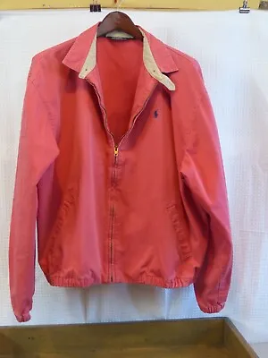 Vintage Polo Ralph Lauren Harrington Jacket Red Full Zip Coat Men's Size XL • $39.99