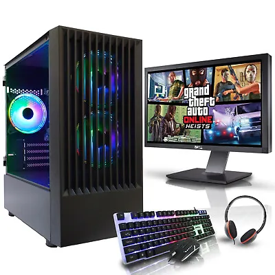 Fast Gaming PC Computer Bundle Intel Core I5 16GB 1TB 4GB GTX 1650 Windows10 Pro • £399.99