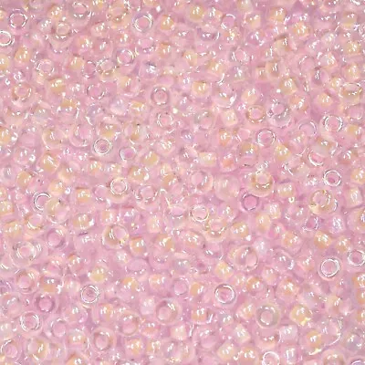 22g Rocailles Miyuki Seed Beads - 8/0 - Pink Lined Crystal AB (272) - S0404 • £5.59