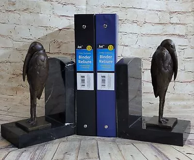 Salvador Dali Pair Pelican Bookends Book Ends Bronze Bird Lover Sculpture Figure • $397.45