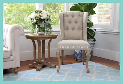 $363 • Buy *IN STOCK* NEW French Provincial / Hamptons Style Oak And Linen Dining Chair