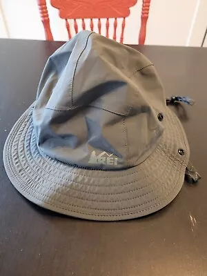 REI Co-op Waterproof Brimmed Hat Fishing Hiking Outdoors Bucket Gray With Strap • $15