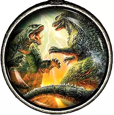 GODZILLA DRAGONS FIRE MONSTER  Black 20  Necklace  Glass Pendant Women Men Gift • $19.86