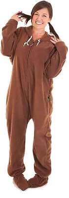 Nwt $50 1 Pc  Xxl/xxxl Unisex Forever Lazy Footed Pj Union Suit Zip Off Feet • $24.99