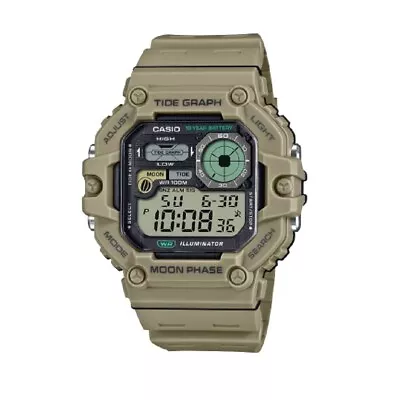 CASIO WS-1700H-5A With Moon Data Tide Graph 100M WR Men's Watch Brown Resin Band • $73.99