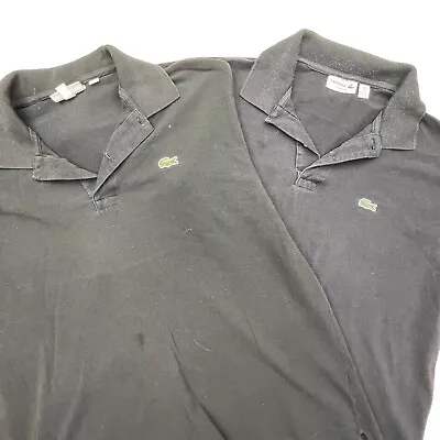 LOT OF 2 Lacoste Shirt Size 6 XL Black Short Sleeve Polo Crocodile Logo 80s • $12.99